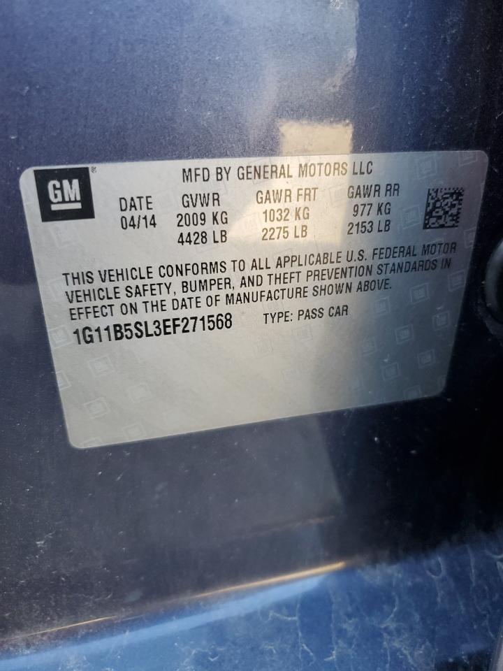2014 Chevrolet Malibu Ls VIN: 1G11B5SL3EF271568 Lot: 85164875