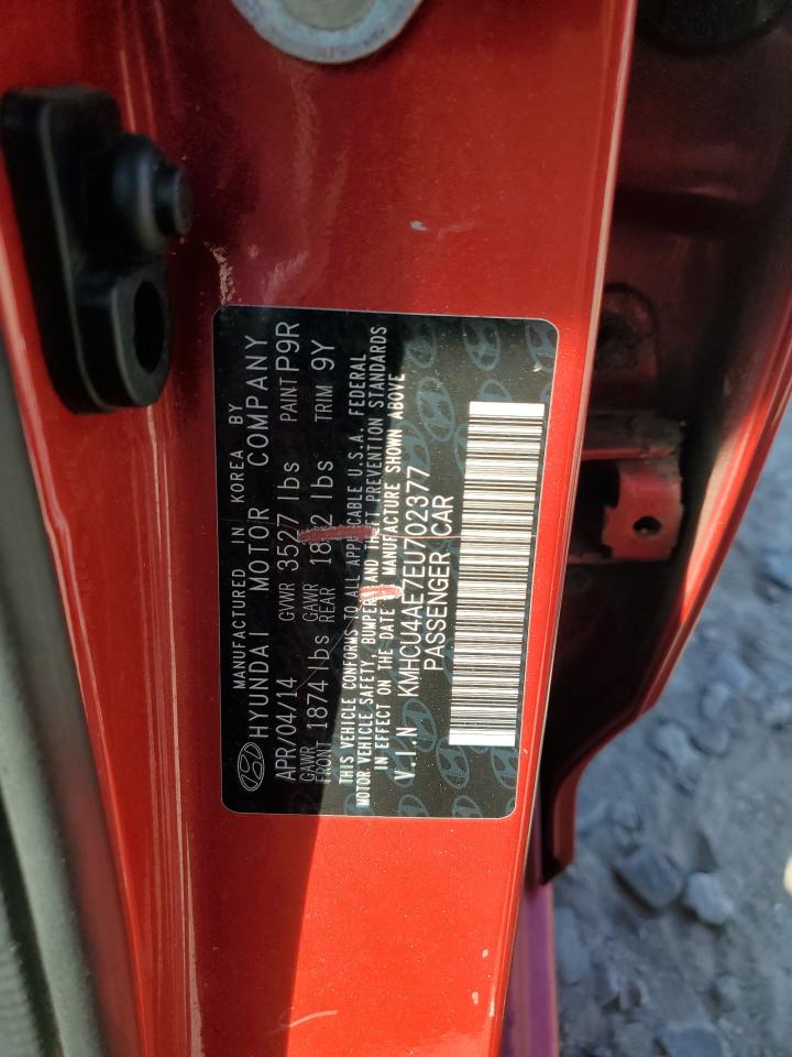 2014 Hyundai Accent Gls VIN: KMHCU4AE7EU702377 Lot: 82253565