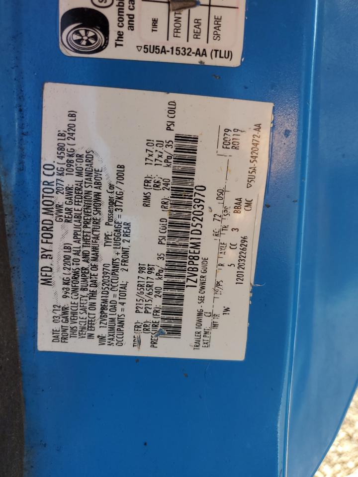 2013 Ford Mustang VIN: 1ZVBP8EM1D5203970 Lot: 85764875