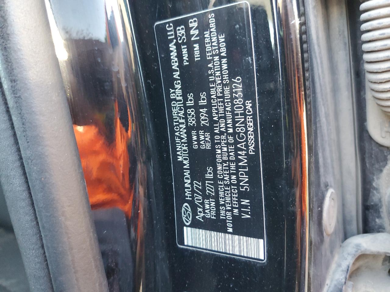 2022 Hyundai Elantra Sel VIN: 5NPLM4AG8NH083126 Lot: 82654115