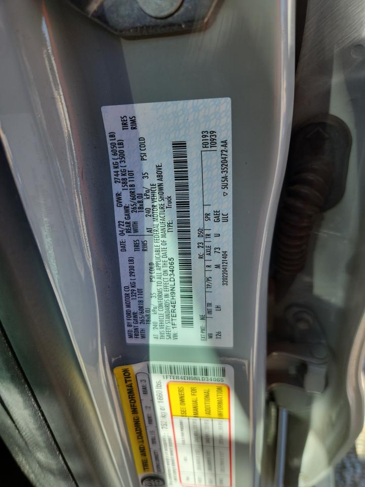 2022 Ford Ranger Xl VIN: 1FTER4EH9NLD34065 Lot: 82566245