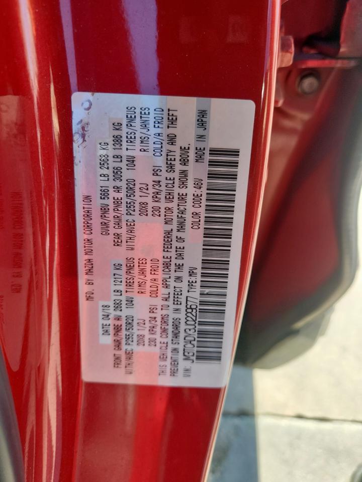 2018 Mazda Cx-9 Grand Touring VIN: JM3TCADY3J0229677 Lot: 82455225