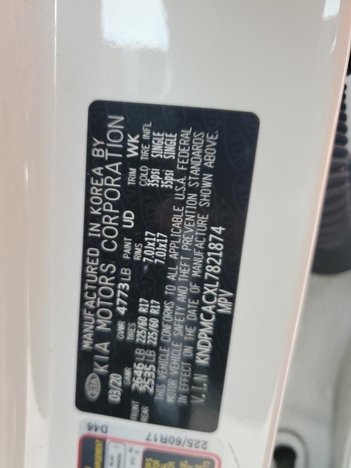 2020 Kia Sportage Lx VIN: KNDPMCACXL7821874 Lot: 82220455