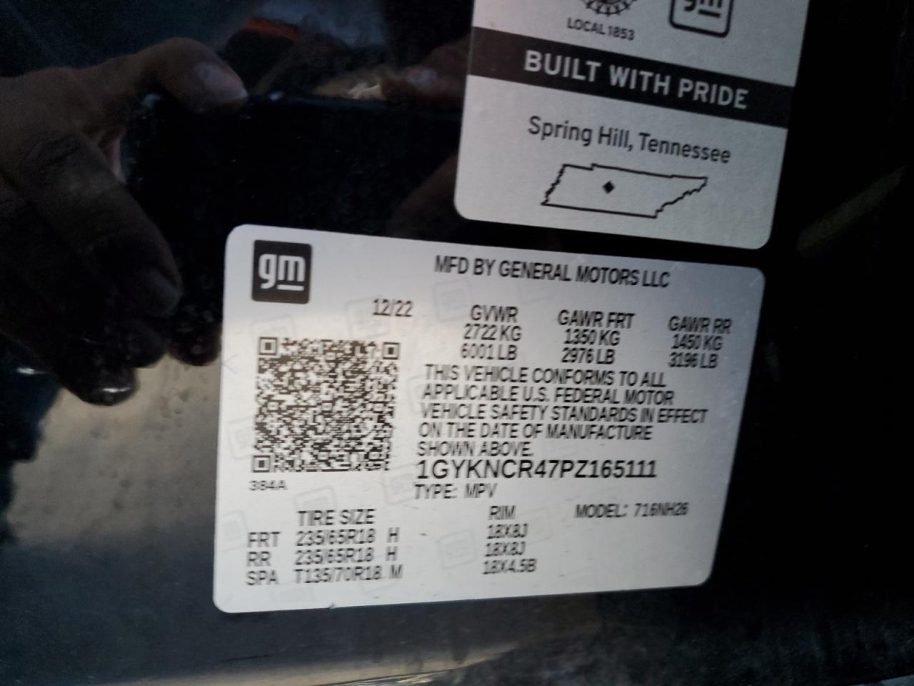 2023 Cadillac Xt5 Premium Luxury VIN: 1GYKNCR47PZ165111 Lot: 86111445