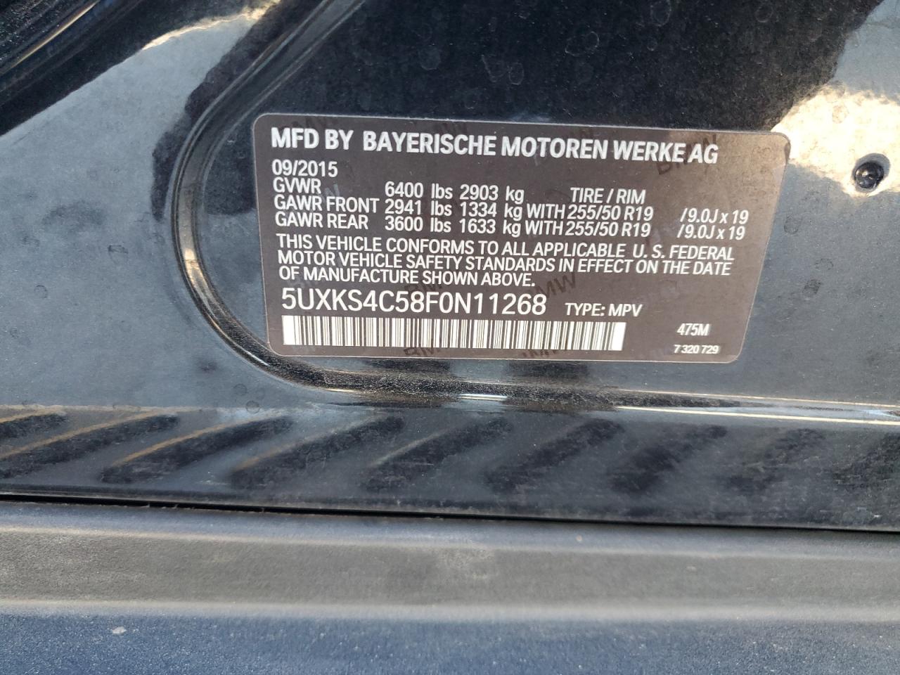 2015 BMW X5 xDrive35D VIN: 5UXKS4C58F0N11268 Lot: 90527555