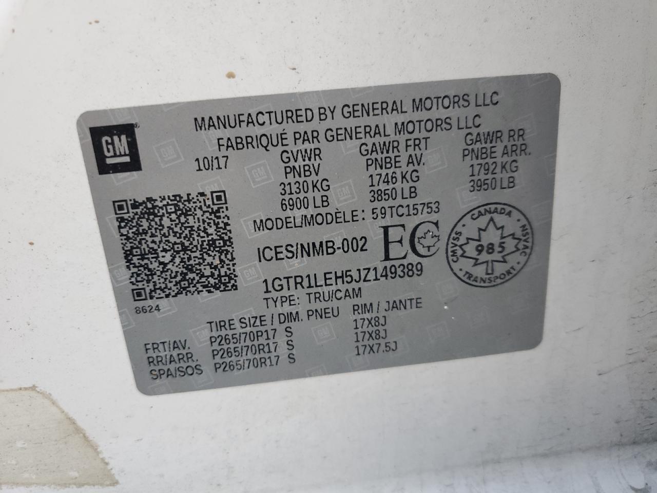 2018 GMC Sierra C1500 VIN: 1GTR1LEH5JZ149389 Lot: 82733695