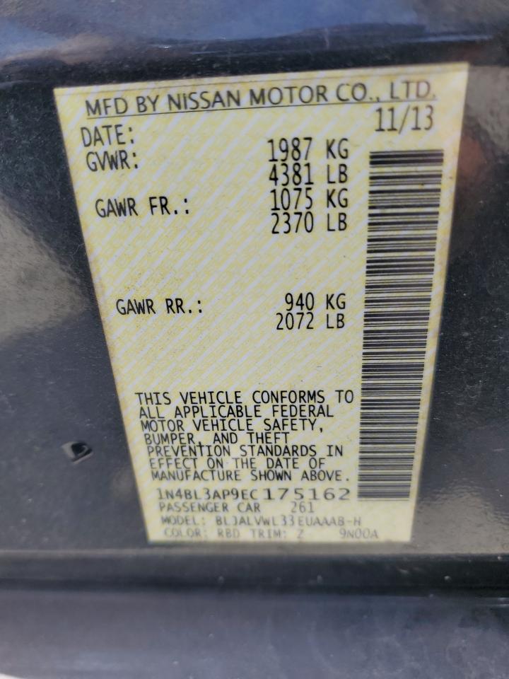 2014 Nissan Altima 3.5S VIN: 1N4BL3AP9EC175162 Lot: 85590695