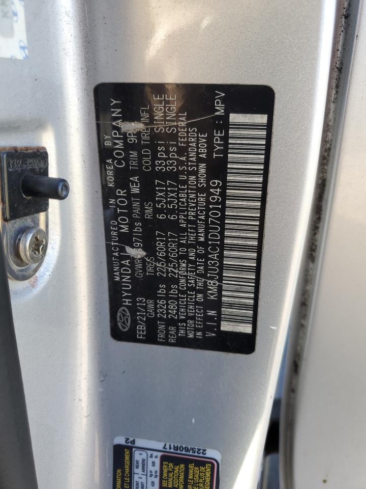 2013 Hyundai Tucson Gls VIN: KM8JU3AC1DU701949 Lot: 82250655