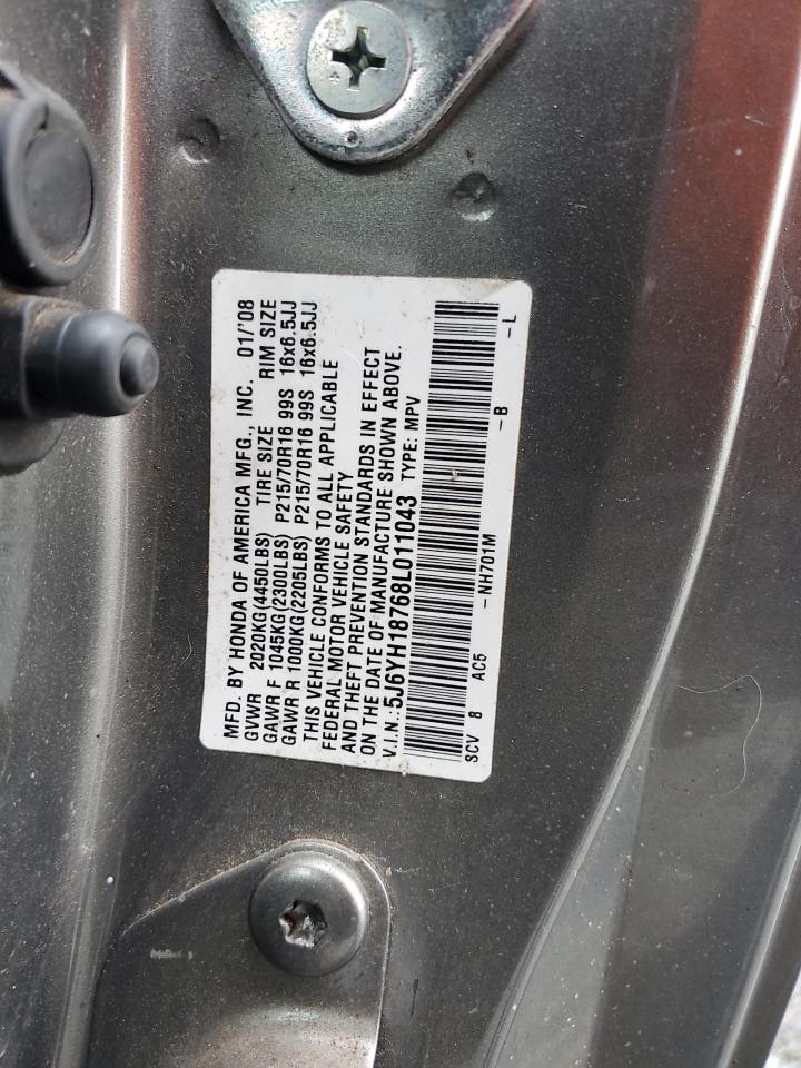 2008 Honda Element Ex VIN: 5J6YH18768L011043 Lot: 89536785