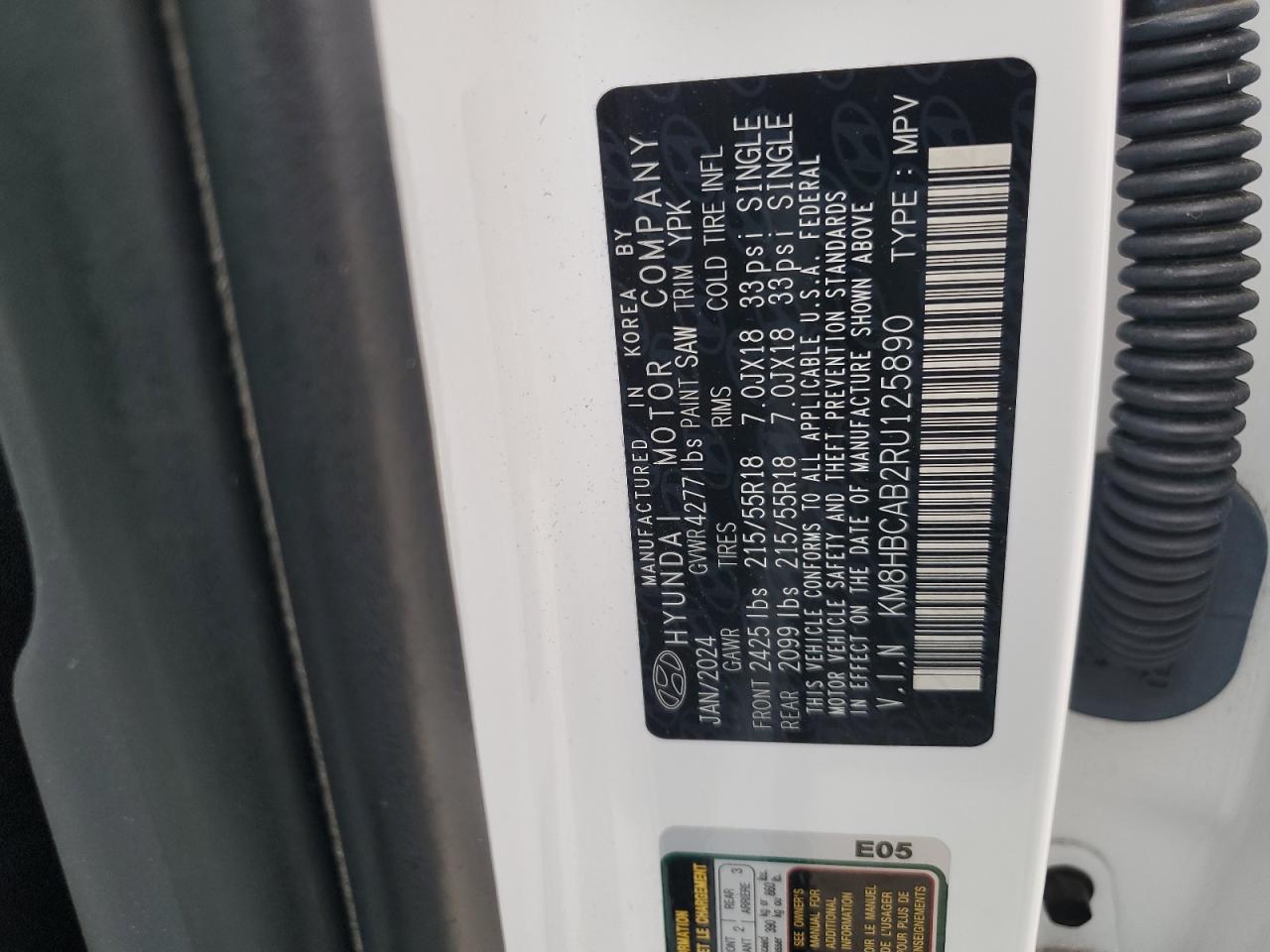 2024 Hyundai Kona Sel VIN: KM8HBCAB2RU125890 Lot: 86286725