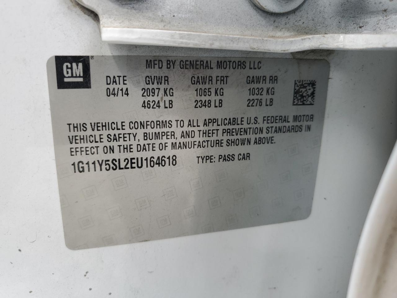 2014 Chevrolet Impala Ls VIN: 1G11Y5SL2EU164618 Lot: 82234305