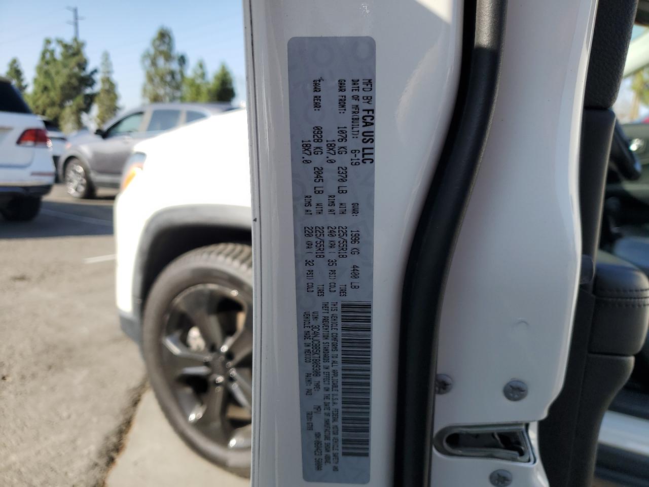 2019 Jeep Compass Latitude VIN: 3C4NJCBB5KT809308 Lot: 83836715