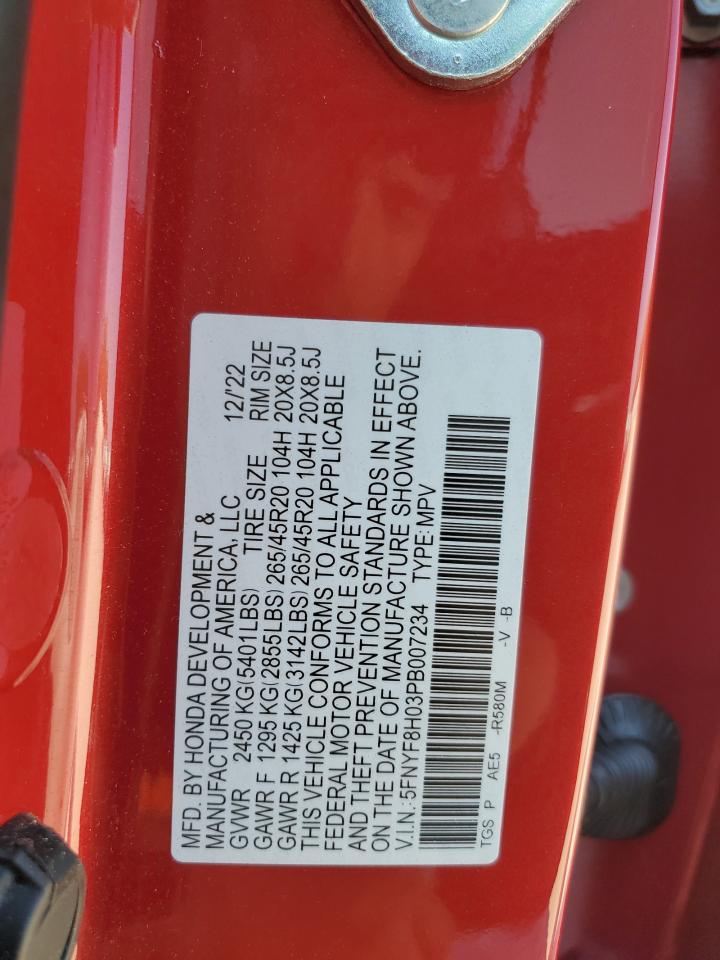 2023 Honda Passport Elite VIN: 5FNYF8H03PB007234 Lot: 81804775