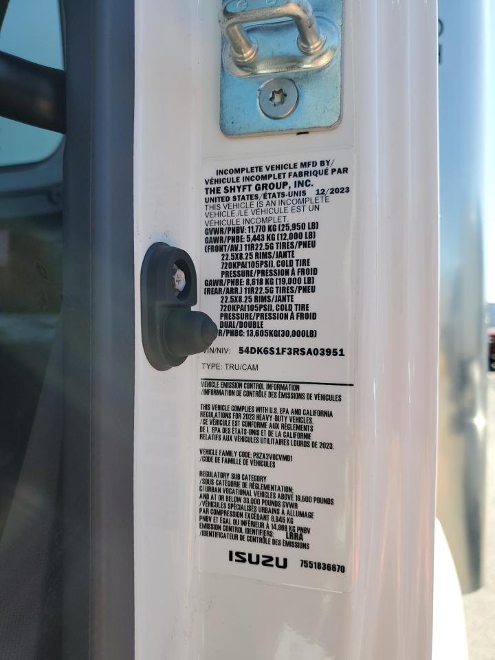 2024 Isuzu Ftr VIN: 54DK6S1F3RSA03951 Lot: 84008875