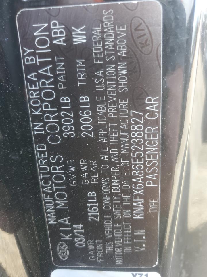 2014 Kia Forte Ex VIN: KNAFX6A86E5238827 Lot: 86259195