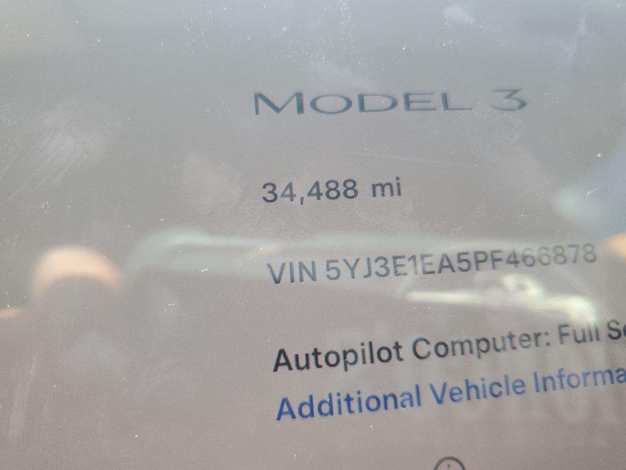 2023 Tesla Model 3 VIN: 5YJ3E1EA5PF466878 Lot: 84963505