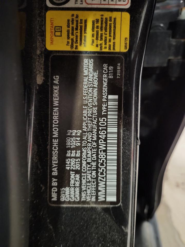 2015 Mini Cooper S Countryman VIN: WMWZC5C58FWP46105 Lot: 90997925