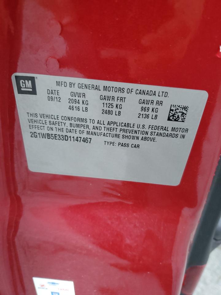 2013 Chevrolet Impala Lt VIN: 2G1WB5E33D1147467 Lot: 86303785