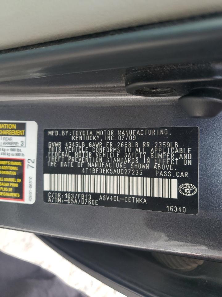 2010 Toyota Camry Base VIN: 4T1BF3EK5AU027235 Lot: 82243845