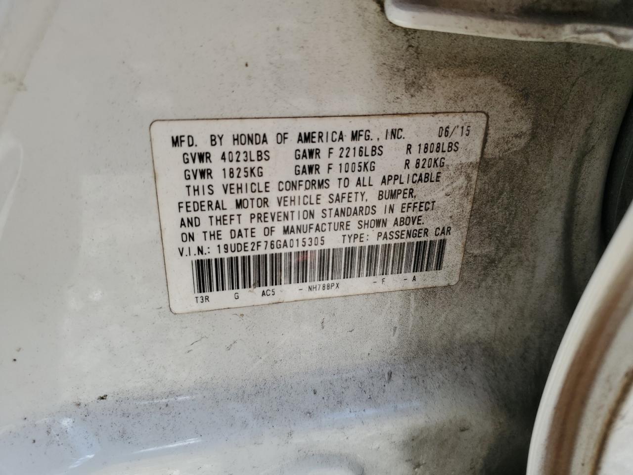 2016 Acura Ilx Premium VIN: 19UDE2F76GA015305 Lot: 85745565