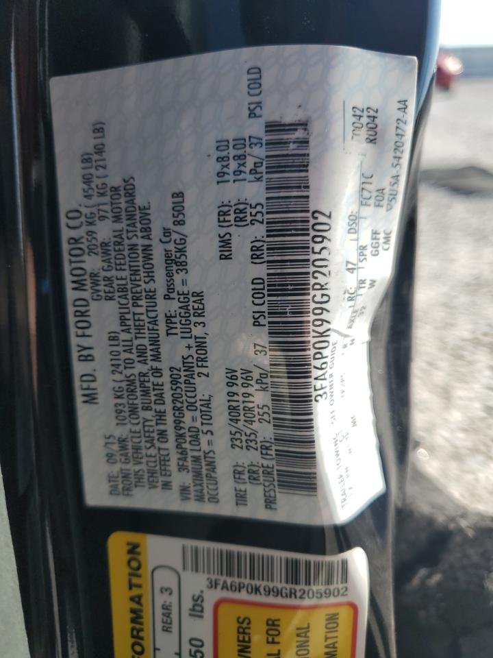 2016 Ford Fusion Titanium VIN: 3FA6P0K99GR205902 Lot: 84415055