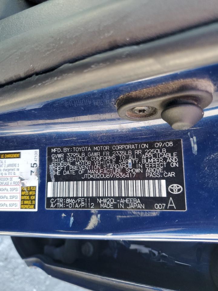 2009 Toyota Prius VIN: JTDKB20U697836417 Lot: 87058255