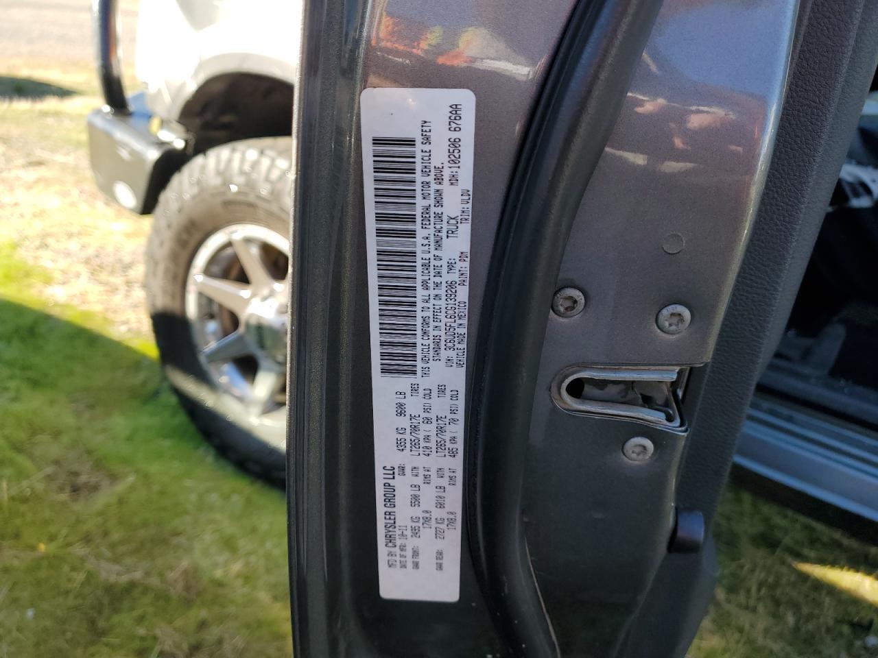 2012 Dodge Ram 2500 Laramie VIN: 3C6UD5FL6CG139206 Lot: 82620575