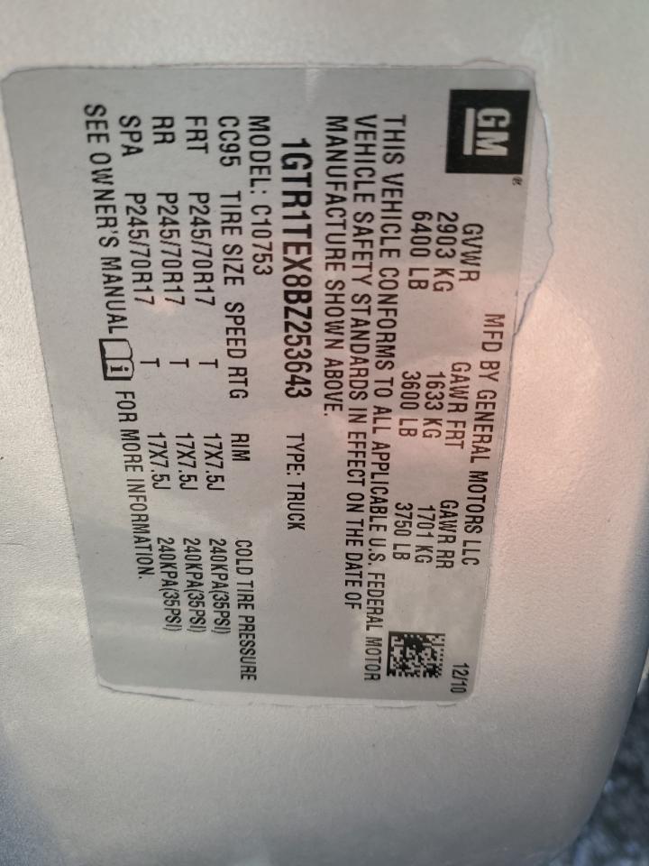 2011 GMC Sierra C1500 VIN: 1GTR1TEX8BZ253643 Lot: 90380475