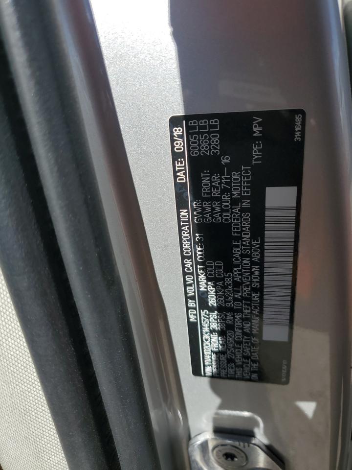 2019 Volvo Xc90 T5 Momentum VIN: YV4102CK3K1445775 Lot: 89566365