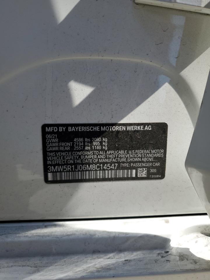 2021 BMW 330I VIN: 3MW5R1J06M8C14547 Lot: 87276885