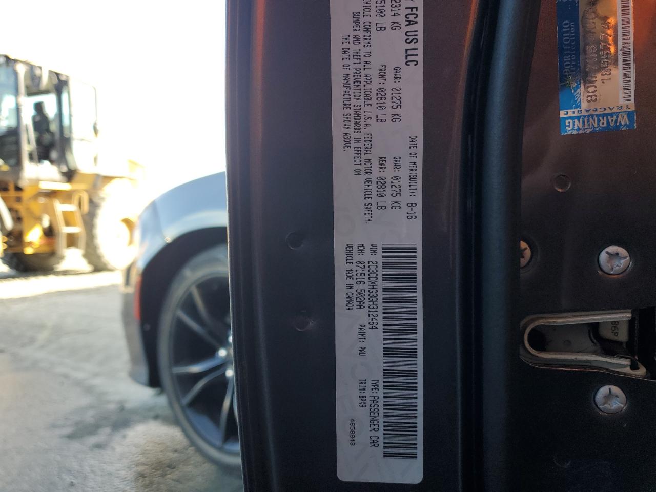 2016 Dodge Charger Sxt VIN: 2C3CDXHG3GH312464 Lot: 81986195