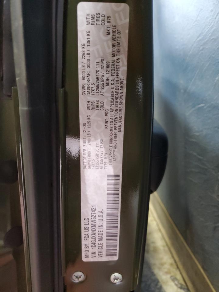 2021 Jeep Wrangler Sport VIN: 1C4GJXANXMW627421 Lot: 81813375