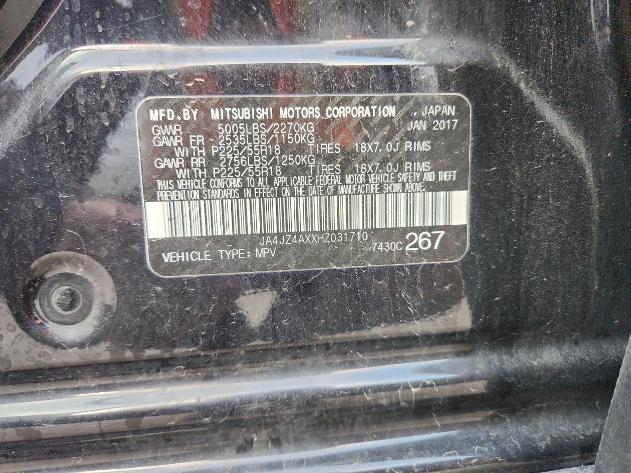 2017 Mitsubishi Outlander Gt VIN: JA4JZ4AXXHZ031710 Lot: 90682265