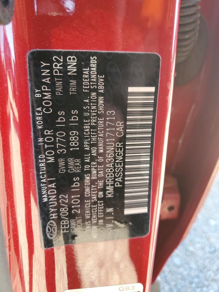 2022 Hyundai Venue Se VIN: KMHRB8A36NU171713 Lot: 85658475