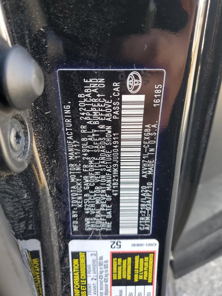 2018 Toyota Camry Hybrid VIN: 4T1B21HK9JU004911 Lot: 82217115