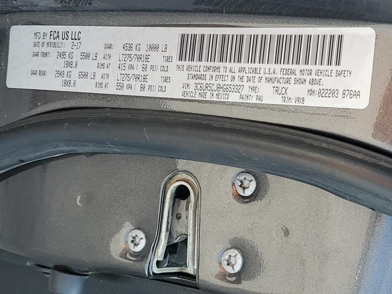 2017 Ram 2500 St VIN: 3C6UR5CJ8HG653327 Lot: 84303715