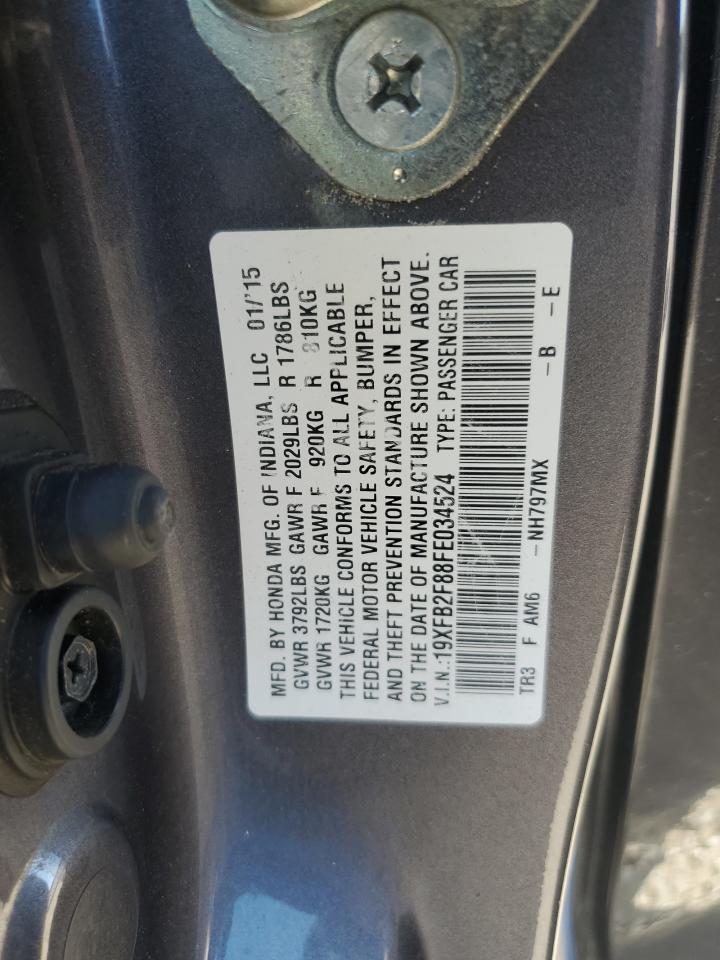 2015 Honda Civic Ex VIN: 19XFB2F88FE034524 Lot: 81987125