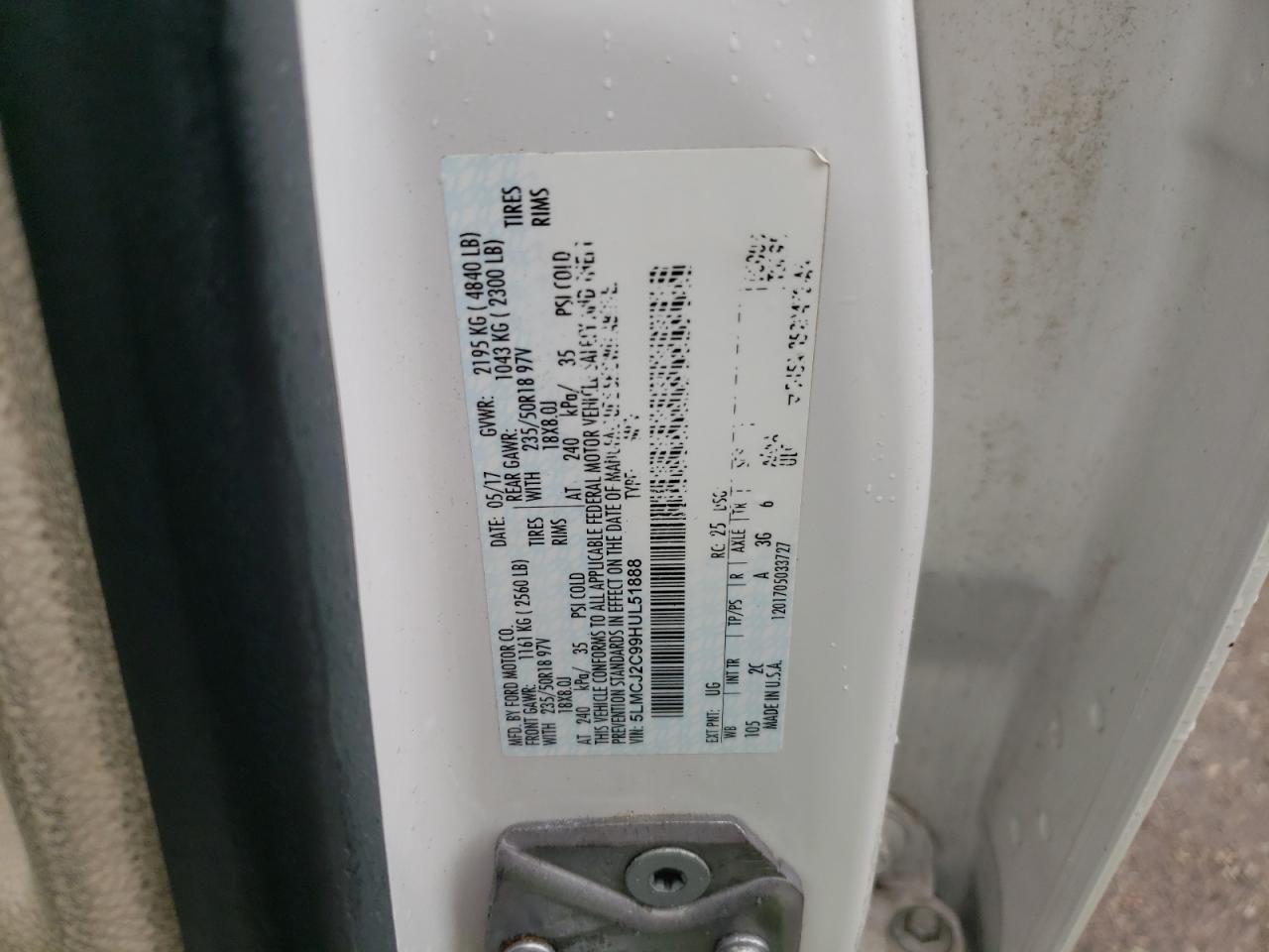 2017 Lincoln Mkc Select VIN: 5LMCJ2C99HUL51888 Lot: 85558685