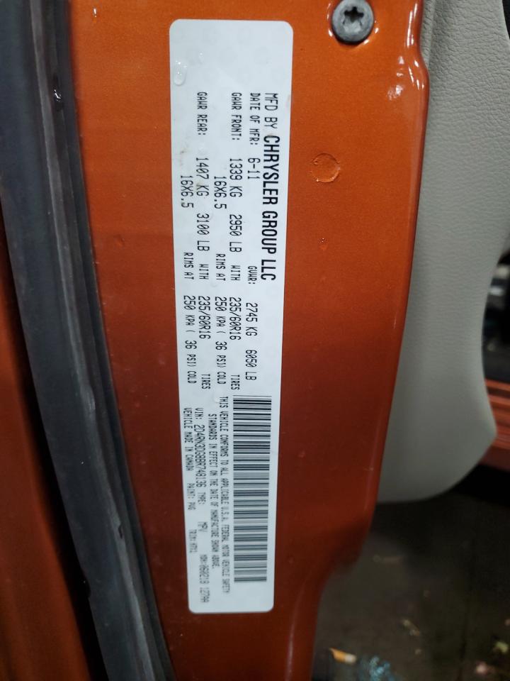 2011 Dodge Grand Caravan Mainstreet VIN: 2D4RN3DG8BR748136 Lot: 87062525