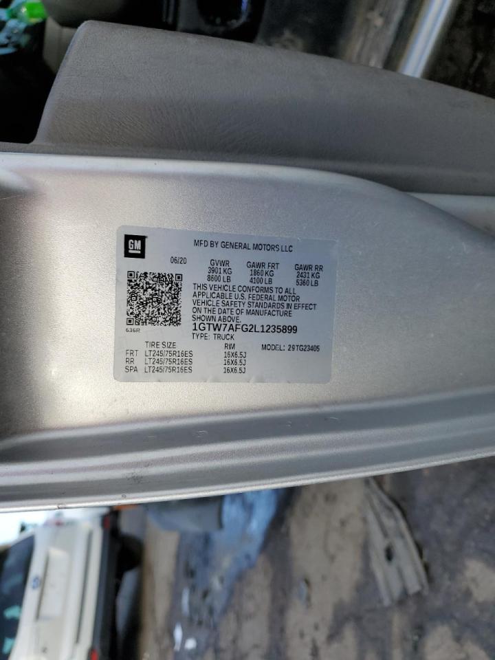 2020 GMC Savana Delivery Van VIN: 1GTW7AFG2L1235899 Lot: 87398065