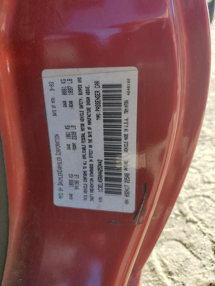 2004 Chrysler Sebring Lx VIN: 1C3EL45R04N253442 Lot: 86875135