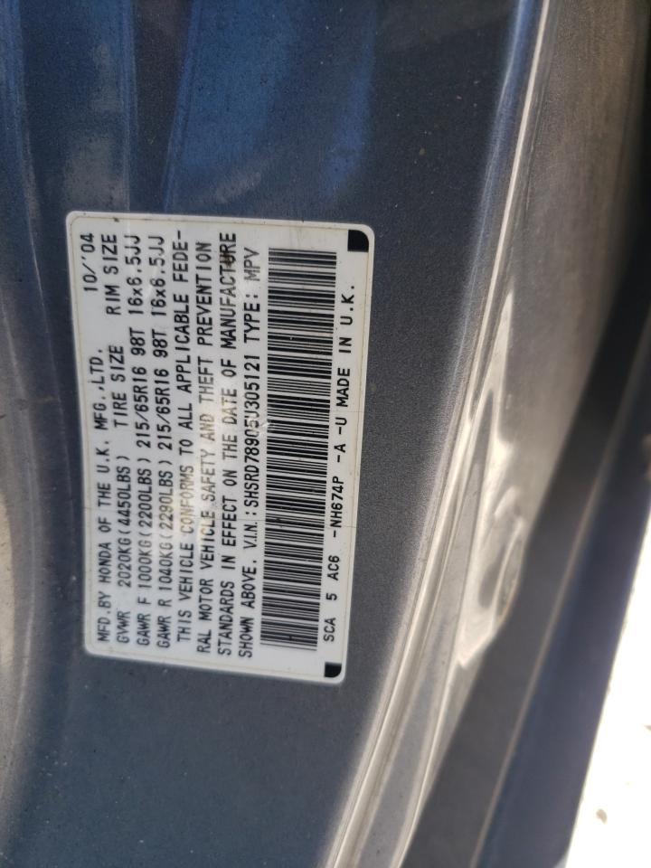 2005 Honda Cr-V Se VIN: SHSRD78905U305121 Lot: 82358365