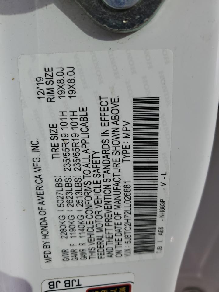 2020 Acura Rdx Advance VIN: 5J8TC2H72LL026881 Lot: 85404685