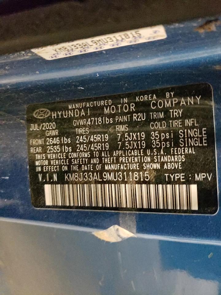 2021 Hyundai Tucson Limited VIN: KM8J33AL9MU311815 Lot: 81144335