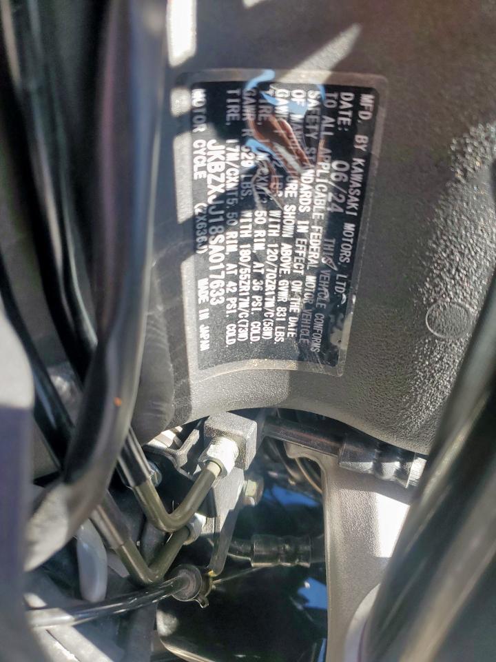 2025 Kawasaki Zx636 K VIN: JKBZXJJ18SA017633 Lot: 90510495