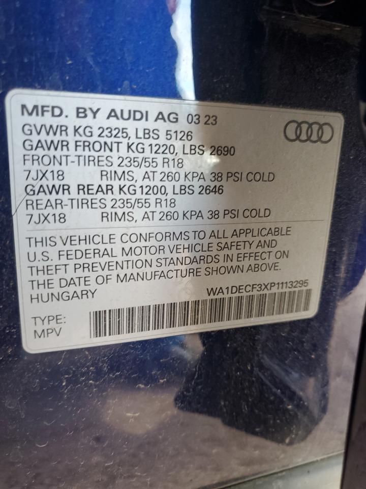 2023 Audi Q3 Premium S Line 45 VIN: WA1DECF3XP1113295 Lot: 83932475