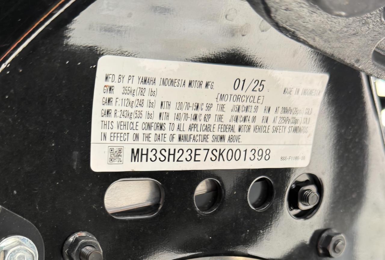 2025 Yamaha Czd300 A VIN: MH3SH23E7SK001398 Lot: 82426375