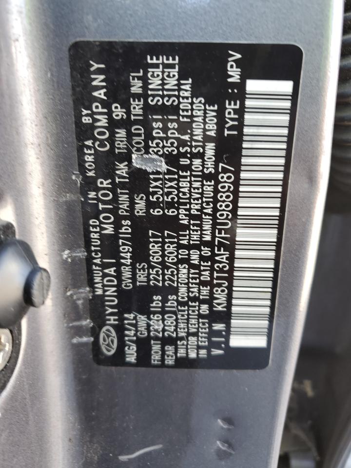 2015 Hyundai Tucson Gls VIN: KM8JT3AF7FU988987 Lot: 85651575