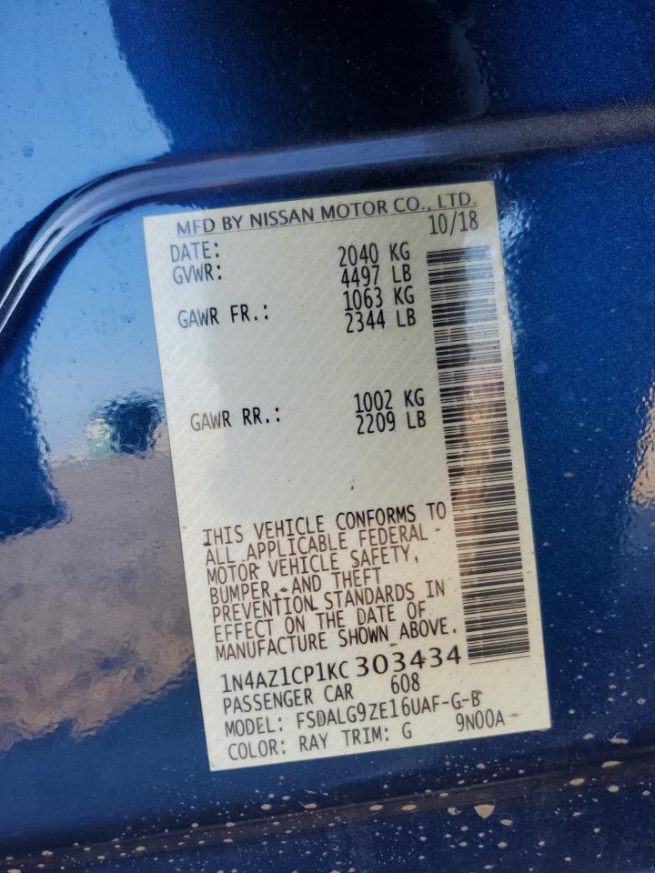 2019 Nissan Leaf S VIN: 1N4AZ1CP1KC303434 Lot: 90366045