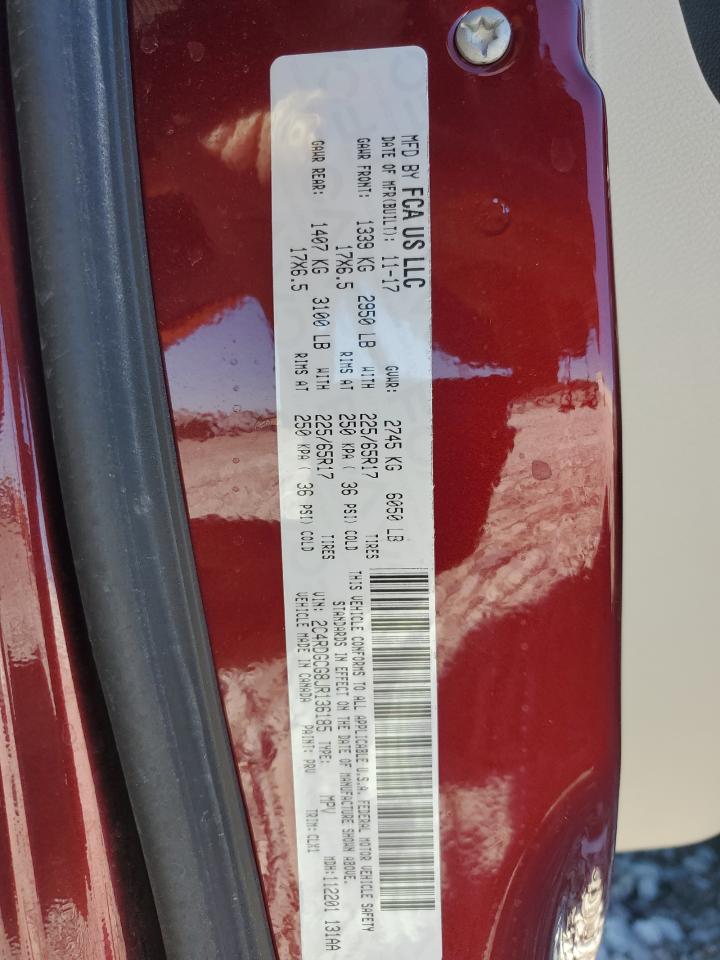 2018 Dodge Grand Caravan Sxt VIN: 2C4RDGCG8JR136185 Lot: 87286835